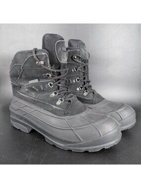 Kamik Boots Mens Size 10 Black Suede Waterproof Insulated Snow Shoes Winter Warm